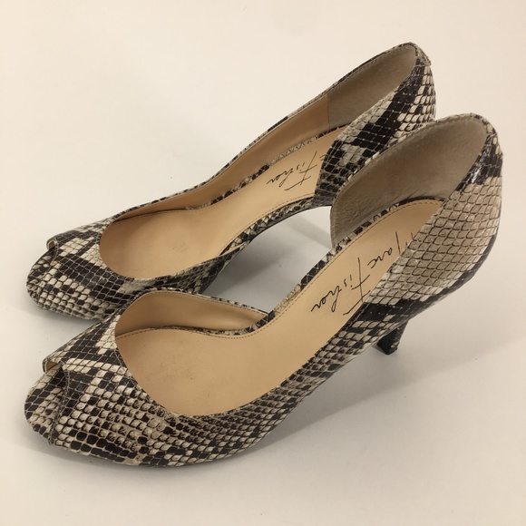 MARC FISHER Snakeskin D'orsay Peep Toe Pumps Sz 7 - Picture 3 of 6